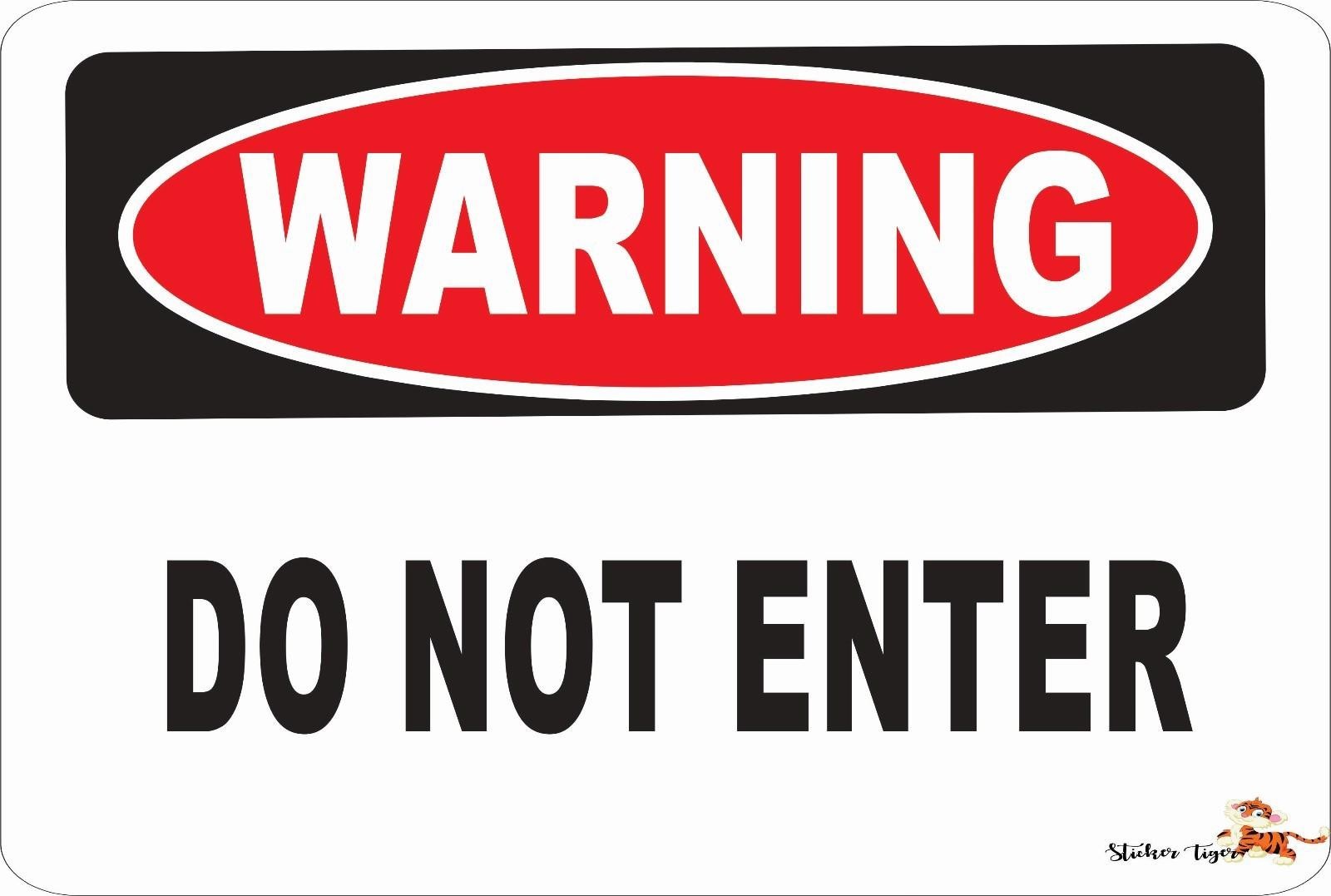 Aluminum Danger Sign Sticker Tiger 8×12 Warning Do Not Enter Funny Metal