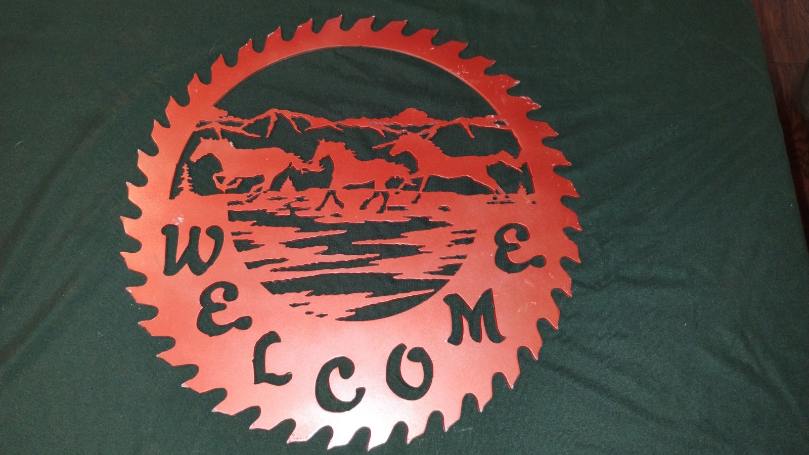 “Heavy Metal Art” HORSES WELCOME WESTERN Digital Plasma cut in Plate steel