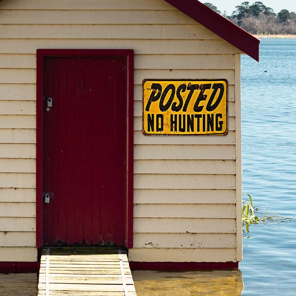 Posted NO Hunting Sign Vintage Retro Reproduction Prohibited Cabin 108120067024