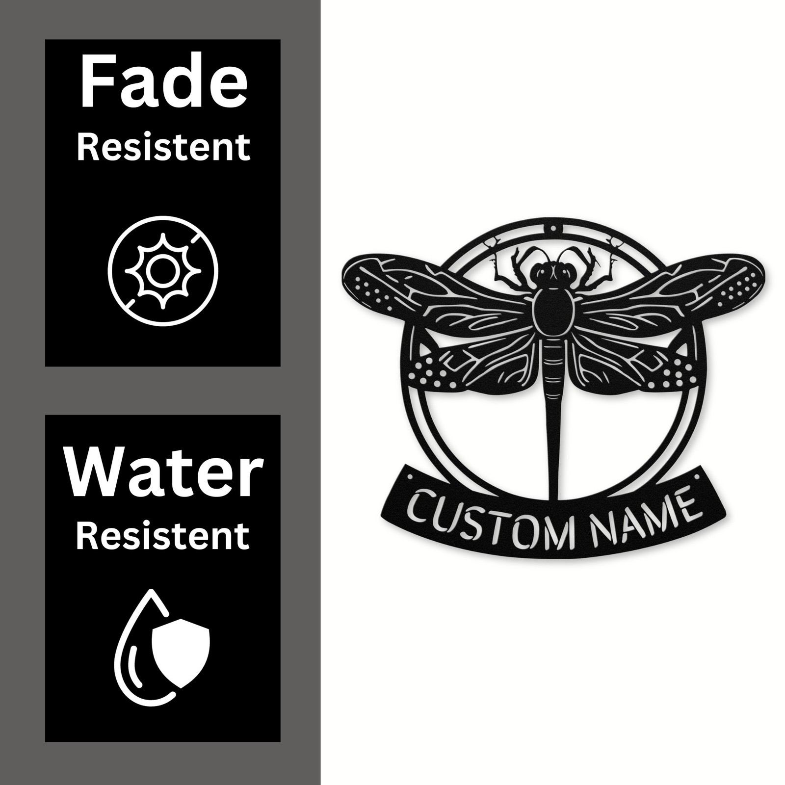 Personalized Dragonfly Metal Wall Art Sign Custom Home Decor Housewarming Gifts