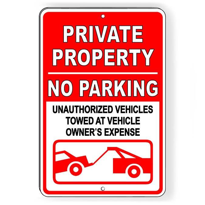 Private Property No Parking Vehicles Towed Metal Sign Or Decal 6 SIZES SP008