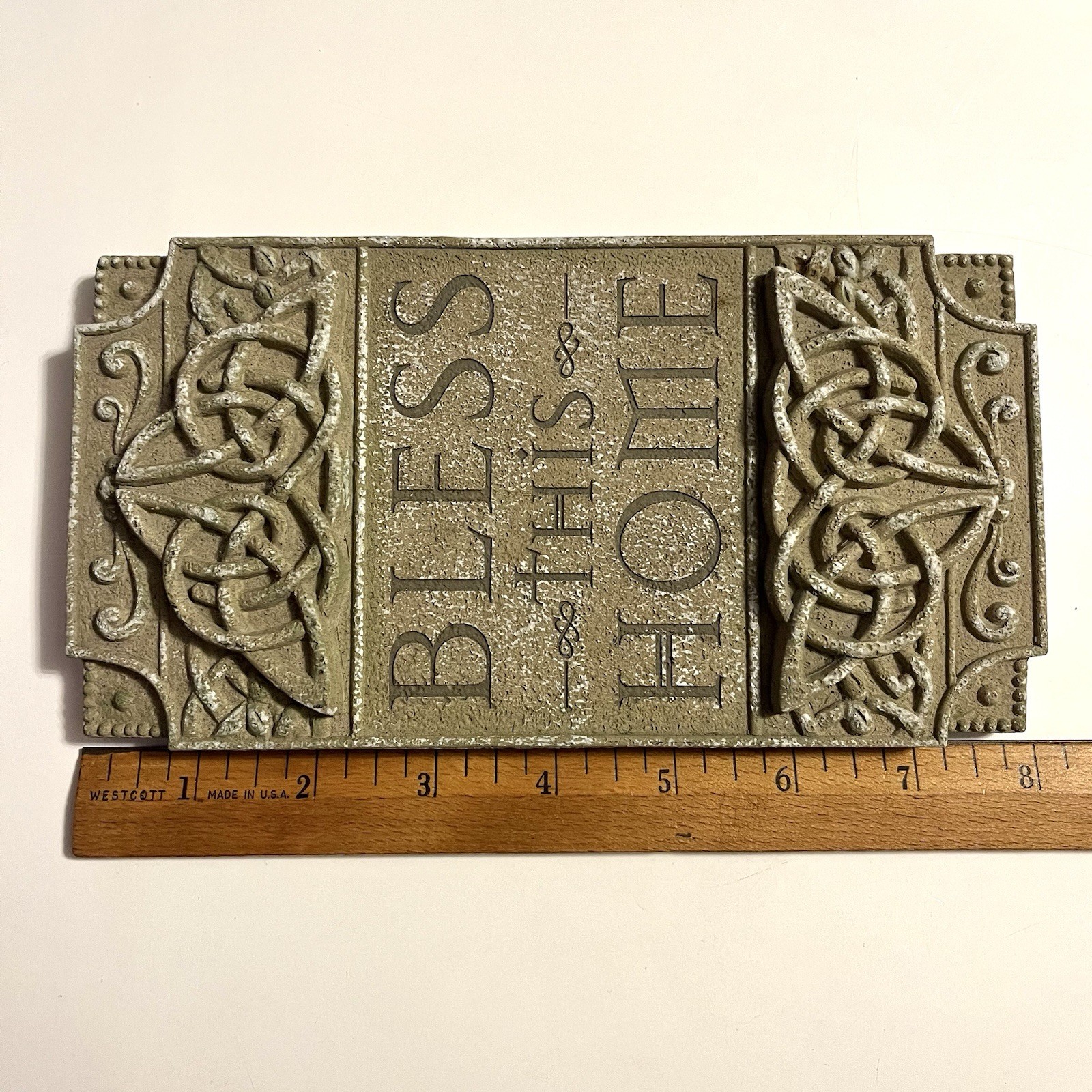 Grasslands Road Celtic Knot BLESS THIS HOME Wall Plaque 8″ x 4.25″ Vertical