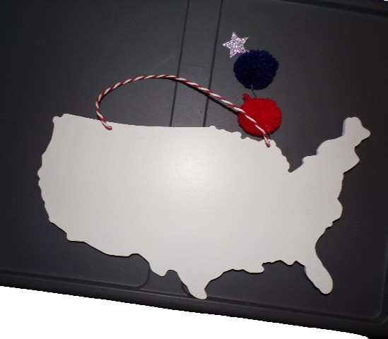 New 16″x8″ Wooden plaque United States of America Hanging Decor tassels sterTB