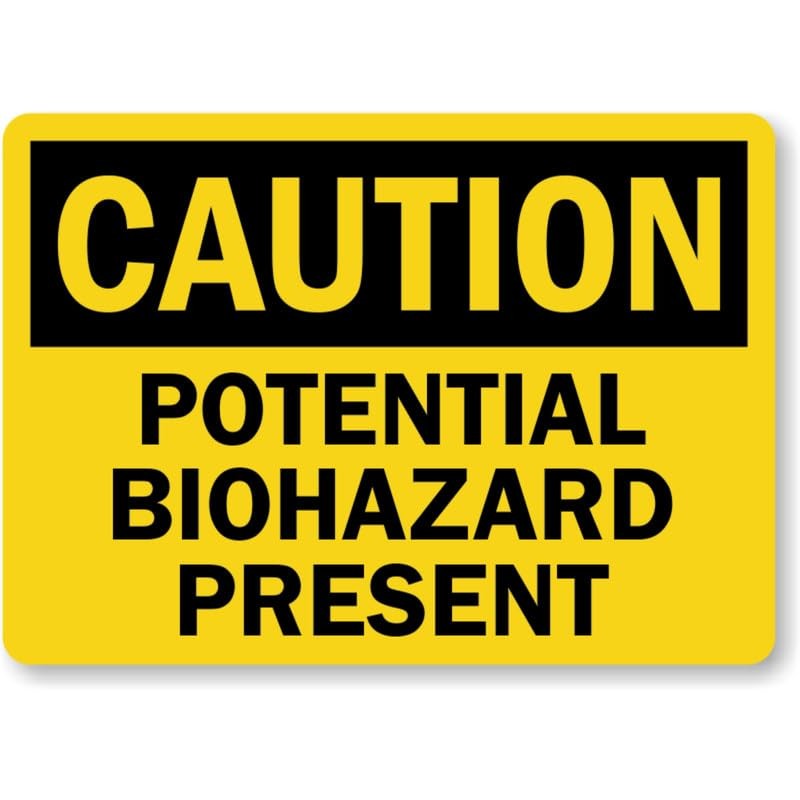 Biohazard Present Caution Aluminum Weatherproof Sign b00300