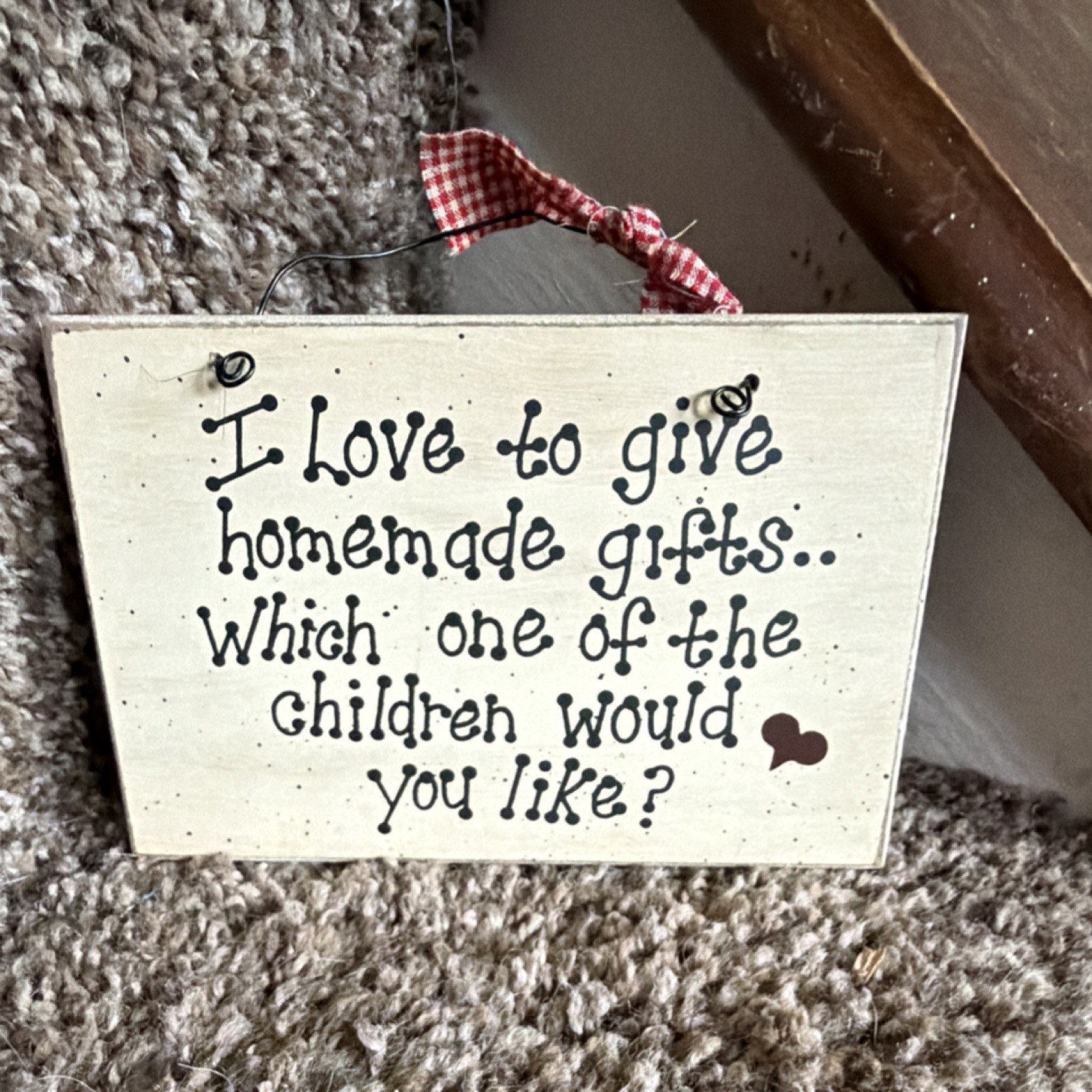 Direct International Humor Wood Hanging Decorative Sign, Beige Black Red