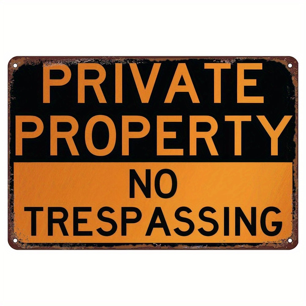 Private Property No Trespassing Vintage Metal Sign Home Yard Entrance Gate Decor