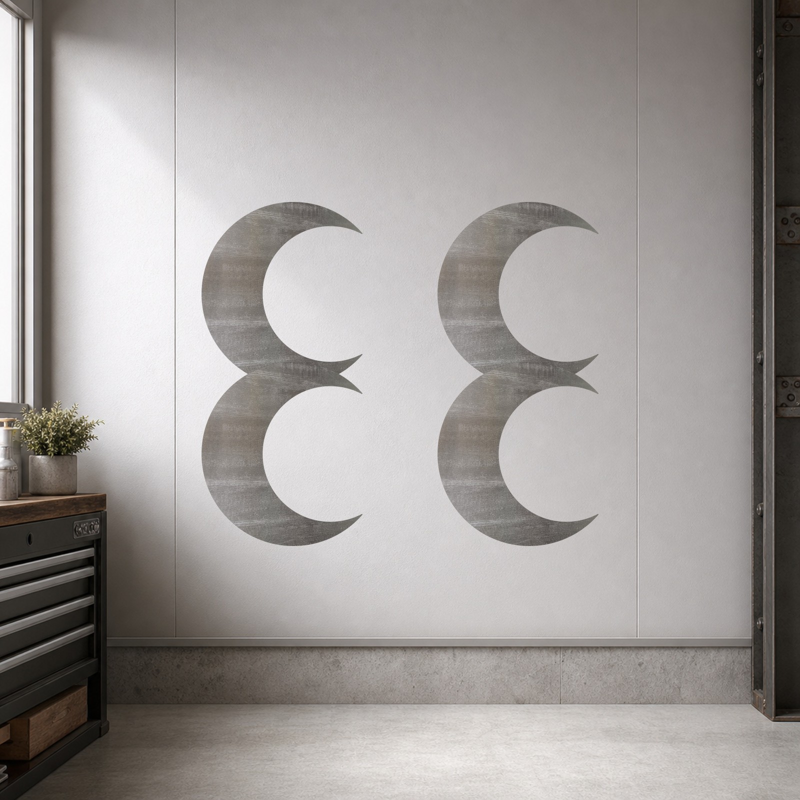 Crescent Moon Steel Cutout Shape, Raw Metal Wall Art and Craft Supply