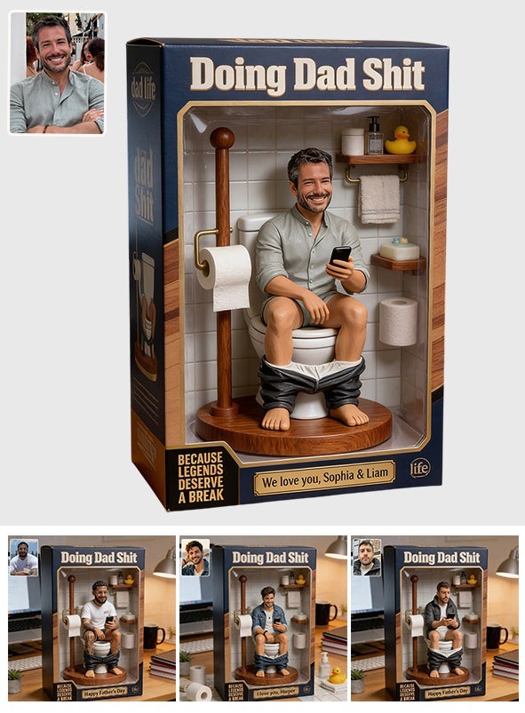 Custom Photo Funny Dad Toilet Acrylic Block Gag Gift Father’s Day