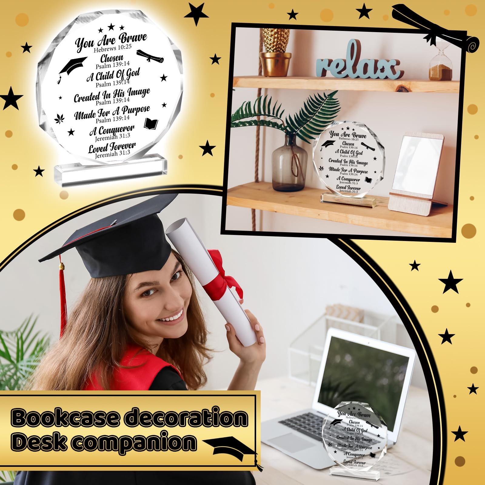 2026 Graduation Christian Inspirational Acrylic Gifts for Women Her Him Colle…