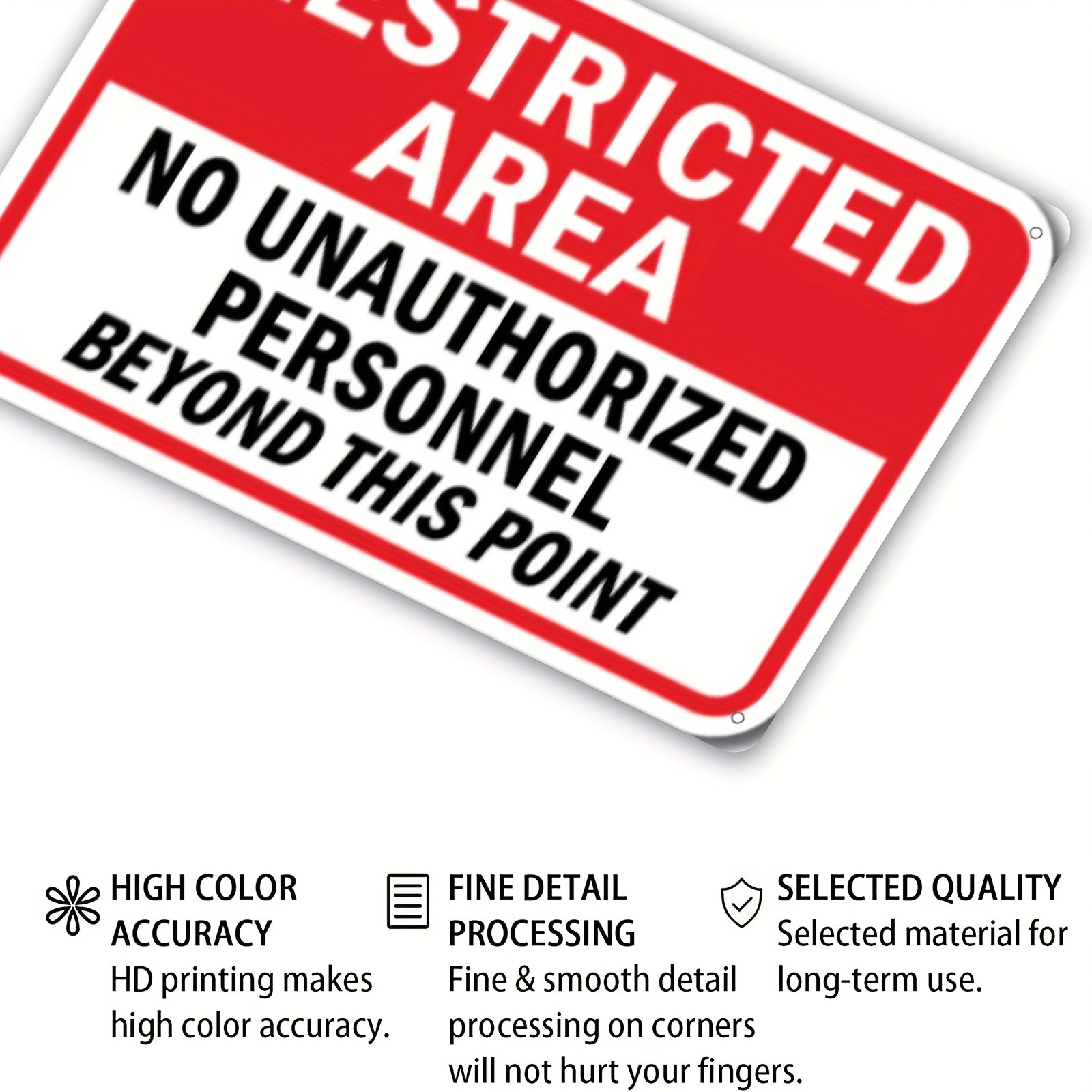 Metal Restricted Area Warning Sign 1pc