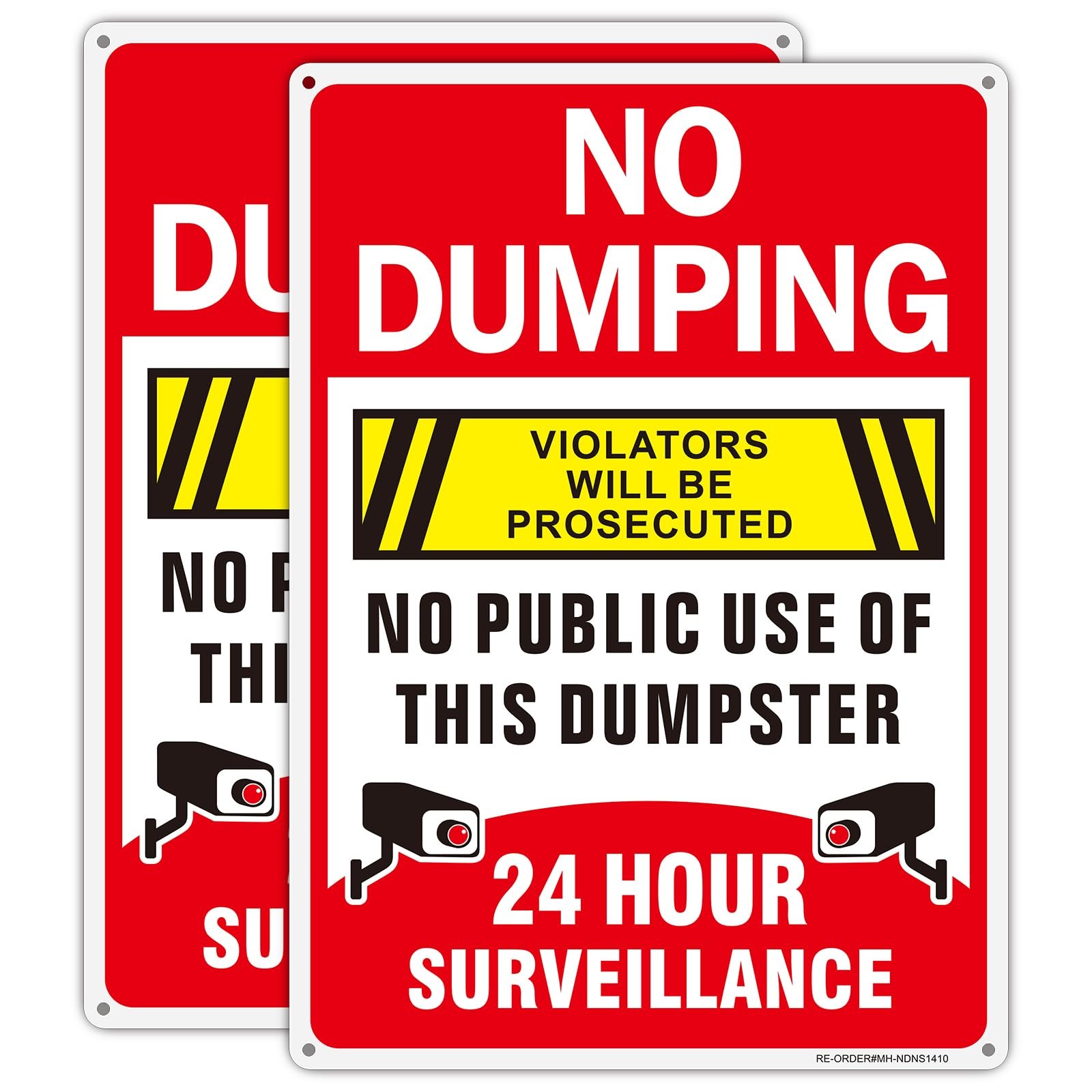 No Dumping Signs-2 Pack, 14x10Inch Aluminum Public Use 14×10, 2 Pack-Red