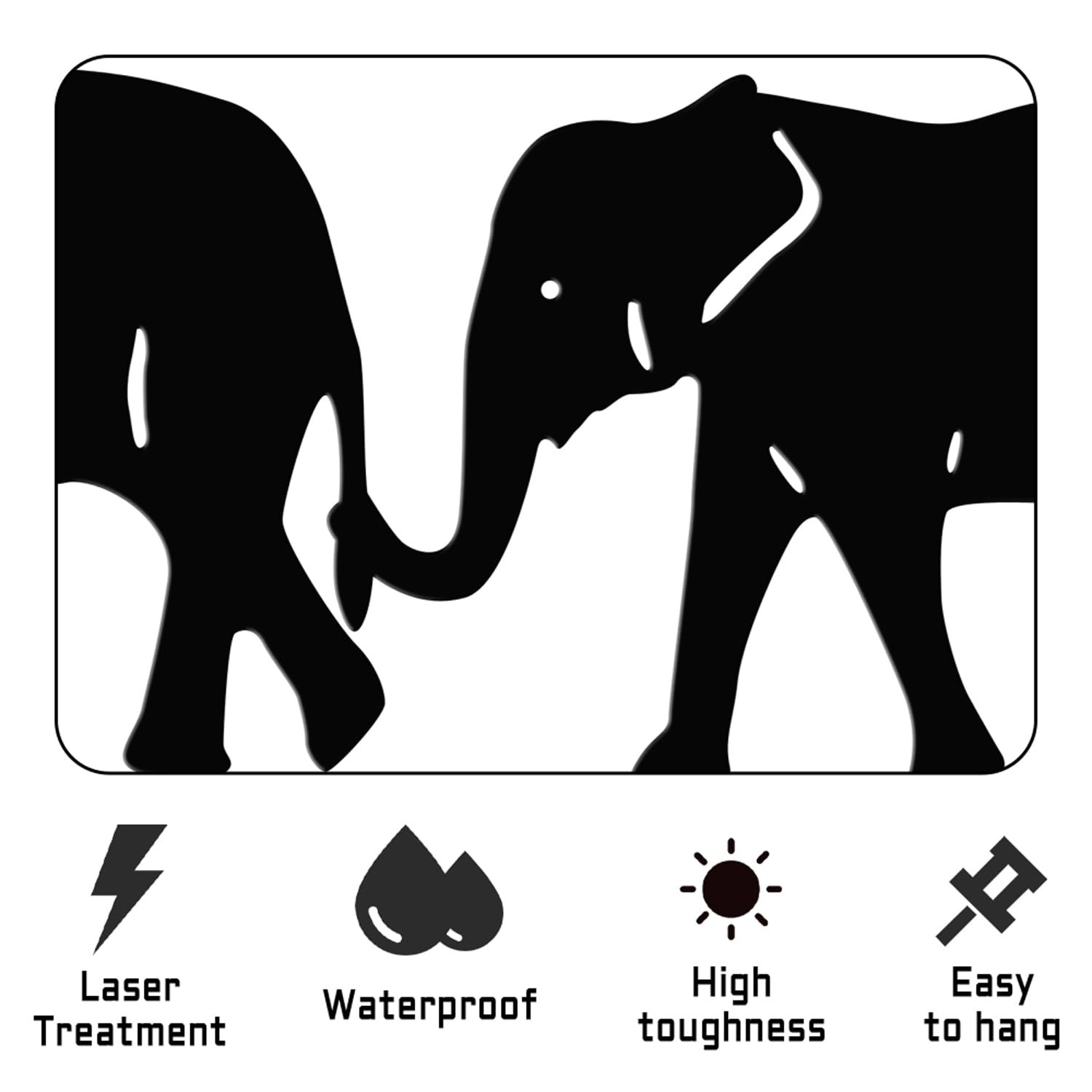 Geometric Elephant Metal Wall Art, Wildlife Lover Gift Wall Hangings Elephant…