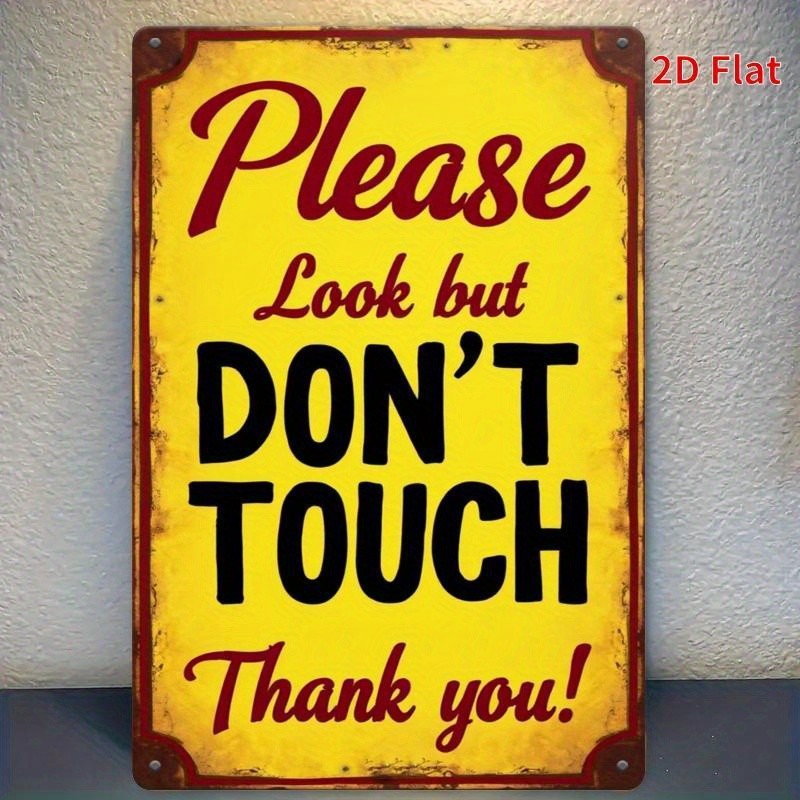 Vintage Metal Wall Sign 30.48×20.32cm Red Black Lettering