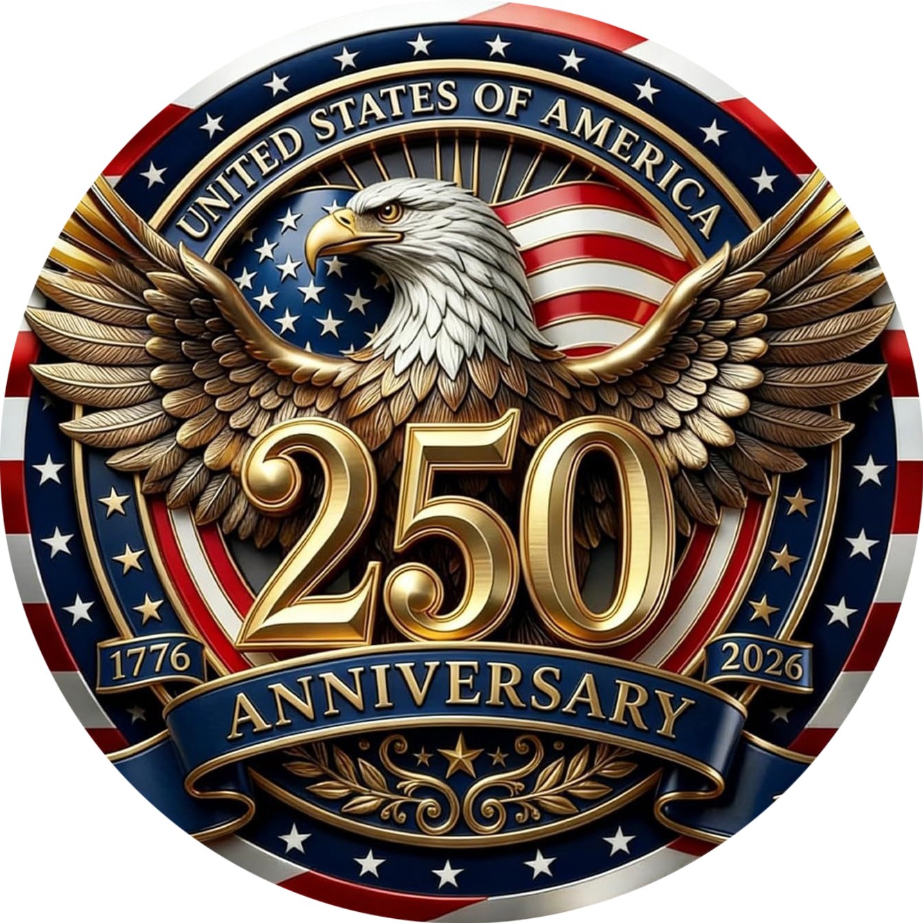 Patriotic Eagle Metal Sign Vintage 250 USA Anniversary Front Door Hanging Sign