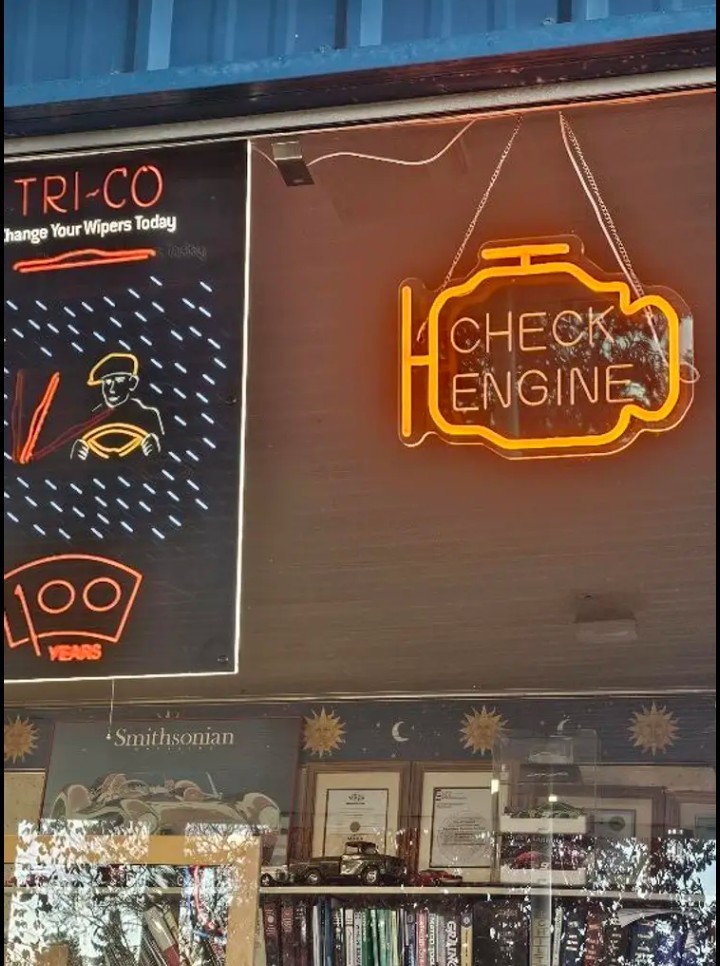 Check Engine Neon Sign LED Wall Light Garage Man Cave Auto Shop Decor Orange