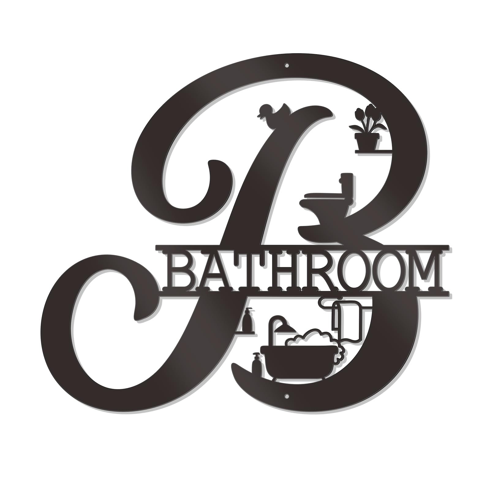 Bathroom Wall Decor Modern Bathroom decor Metal Bath Art Farmhouse Wall Sign …