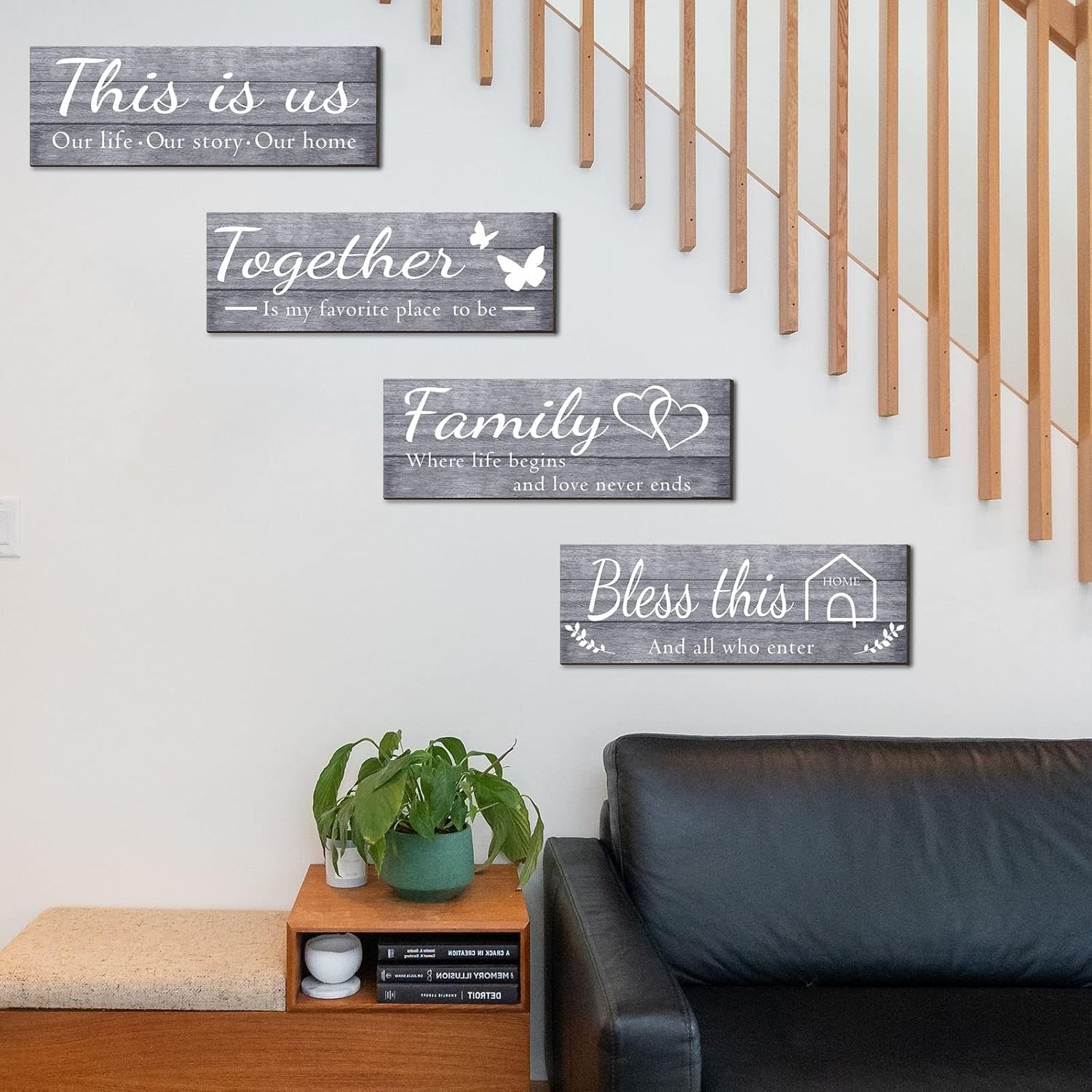 Rustic Farmhouse Wall Art Signs – Set of 4