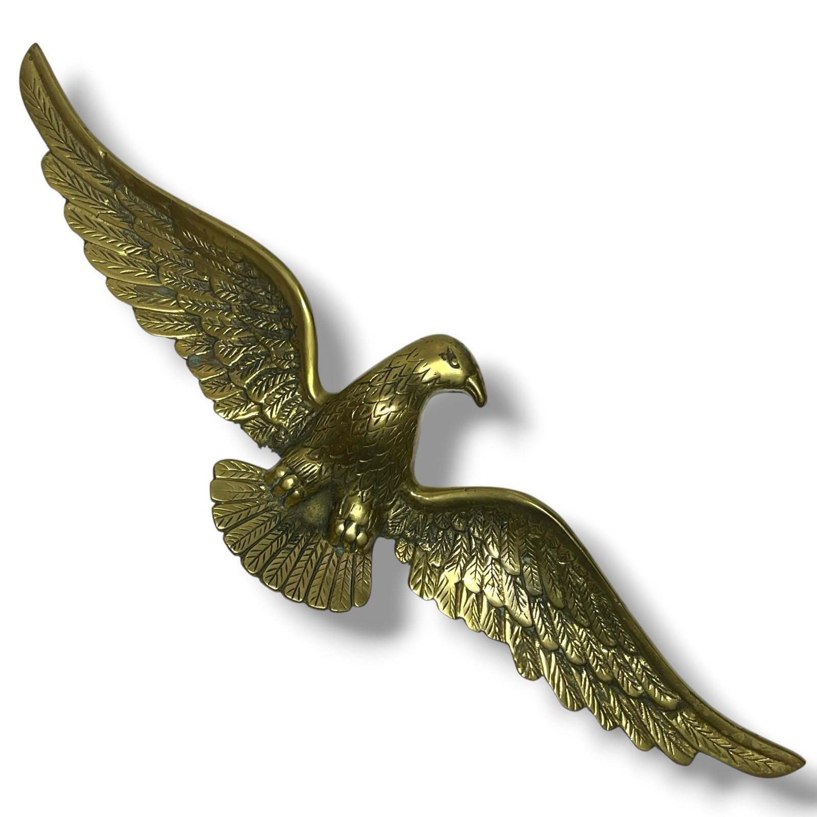 American Bald Eagle with Spread Wings Cast Iron Brass Wall Plaque 18” Patriotic