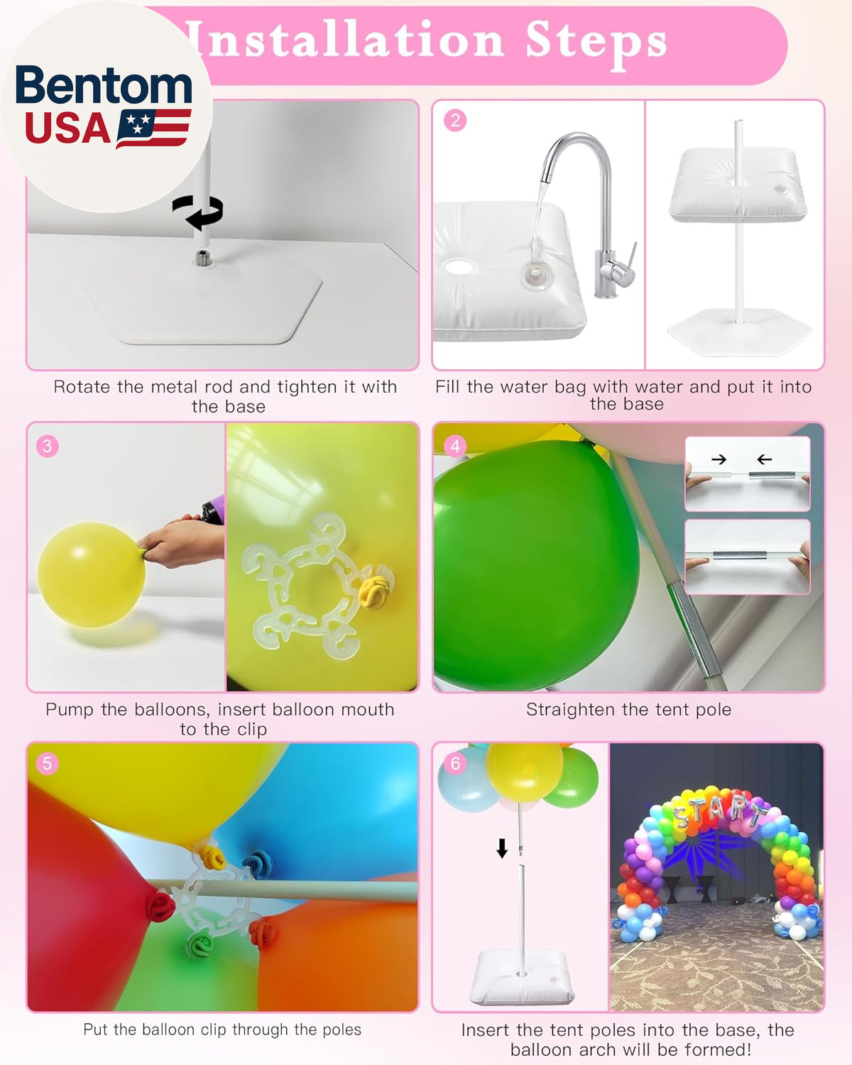 21Ft Balloon Arch Stand Kit, Free Combination in Width and Height (E.G. 10Ft X 7
