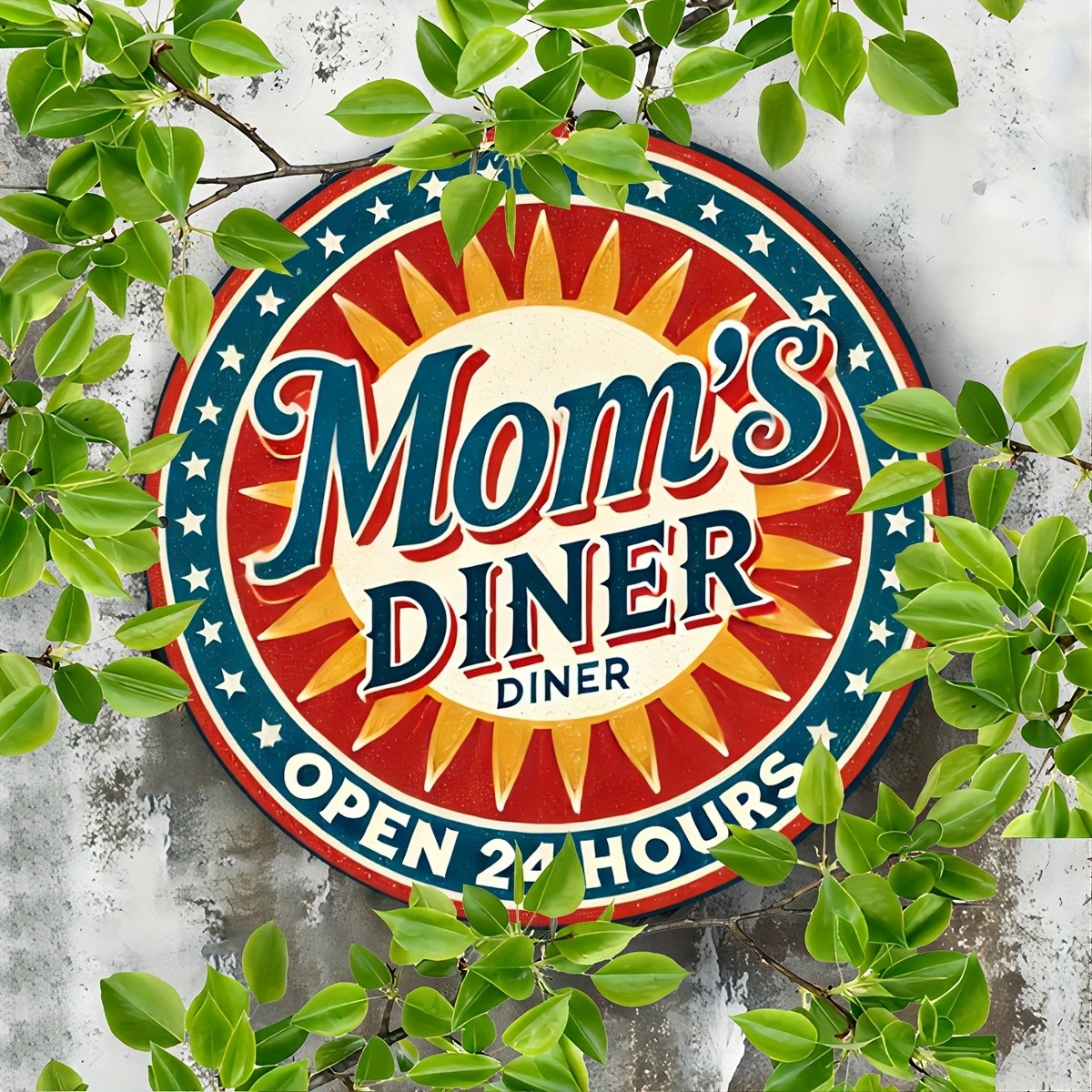 Tin Metal Signs 8×8 inches Vintage Style Metal Aluminum Wall Art Sign, “Mom’s Di