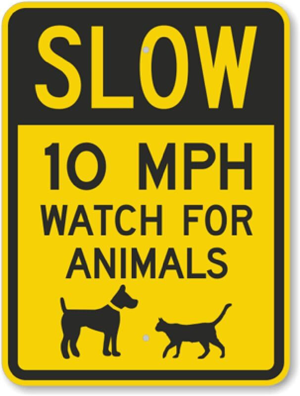10 Mph Animals Sign Bangin Meats Aluminum Weatherproof Outdoor Metal