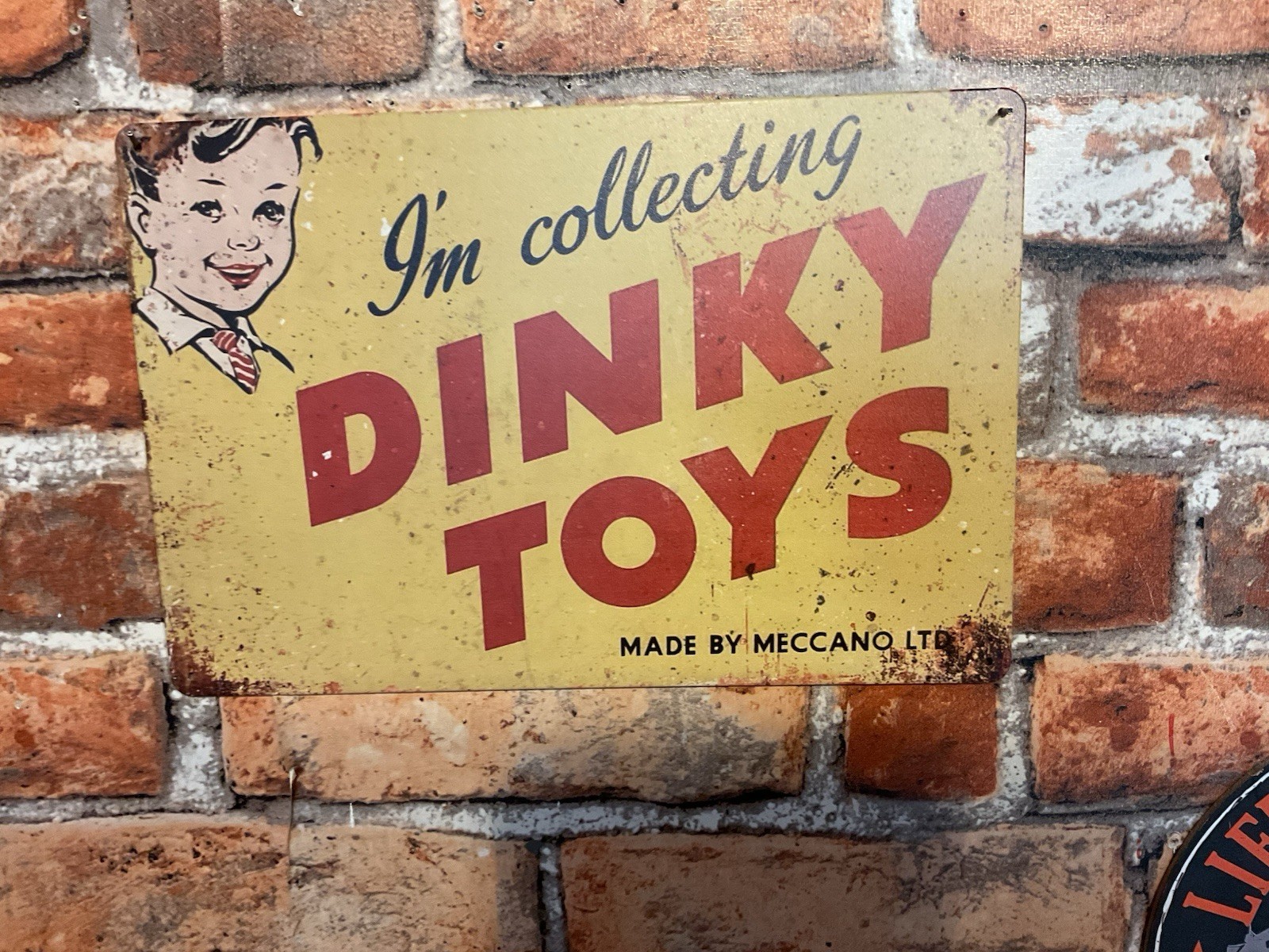 12″x8″ Vintage Patina Style “Dinky Toys” Advertising Sign…Ships Free!