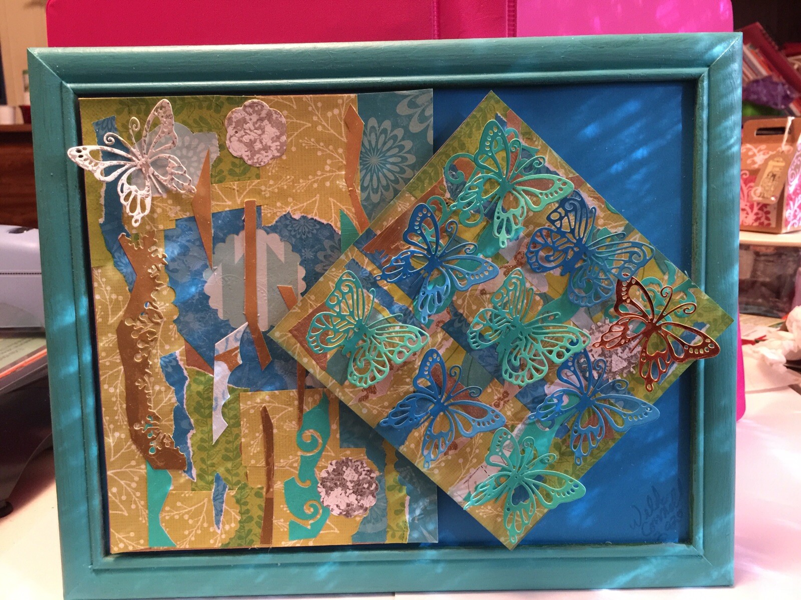 Framed Art – Butterfly’s – Paper Hand Crafted 12 X 10 Inches – Light Weight