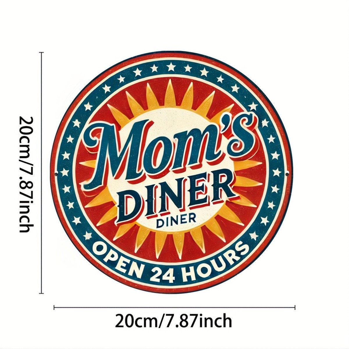 Tin Metal Signs 8×8 inches Vintage Style Metal Aluminum Wall Art Sign, “Mom’s Di