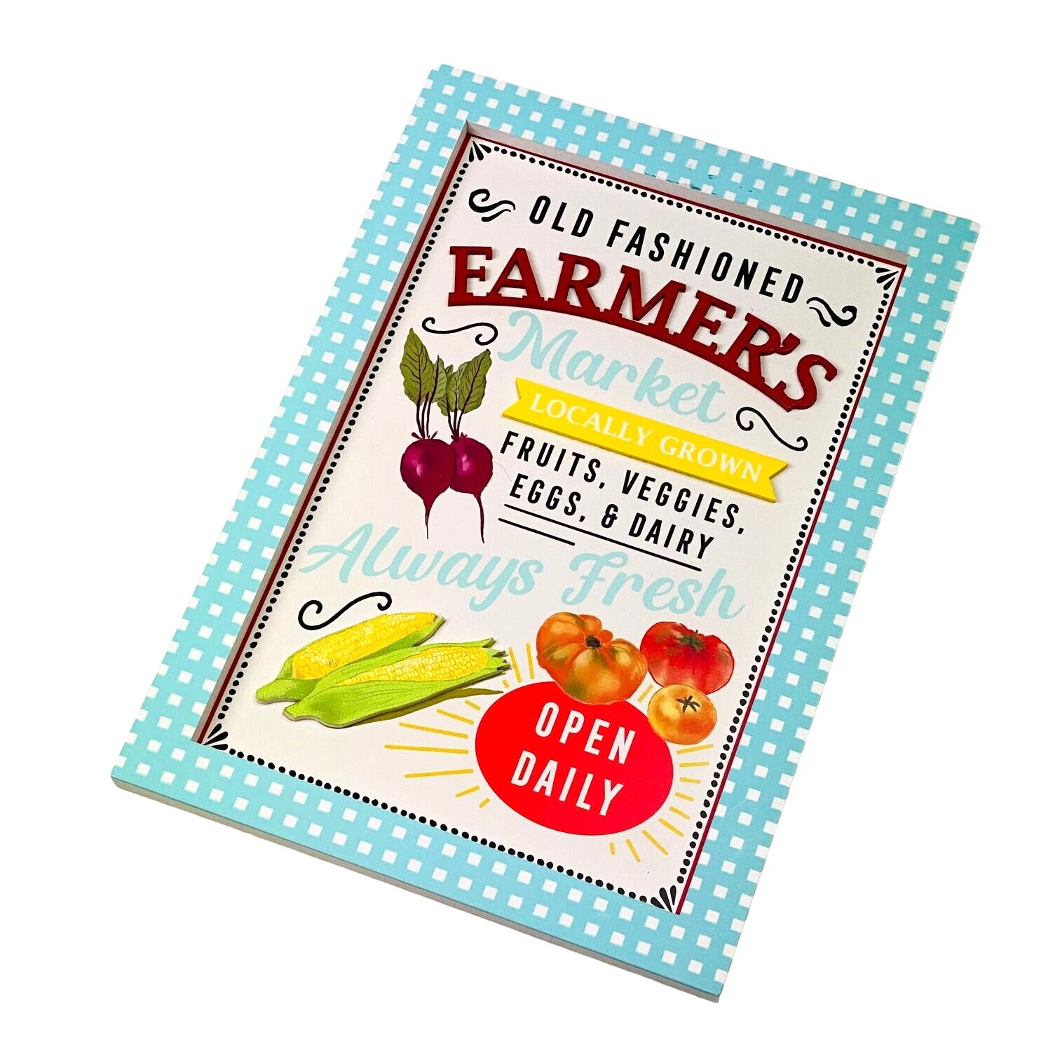 The Pioneer Woman Farmer’s Market Vegetables Fruits 12″ Wooden Hanging Sign