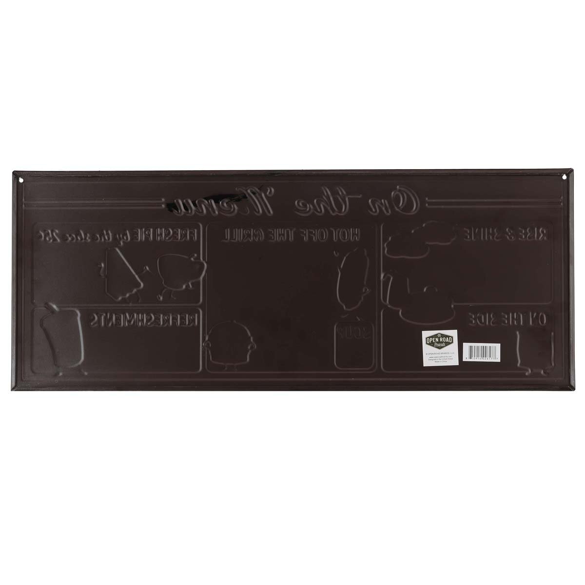 On the Menu Embossed Metal Sign – Vintage Diner Menu Sign