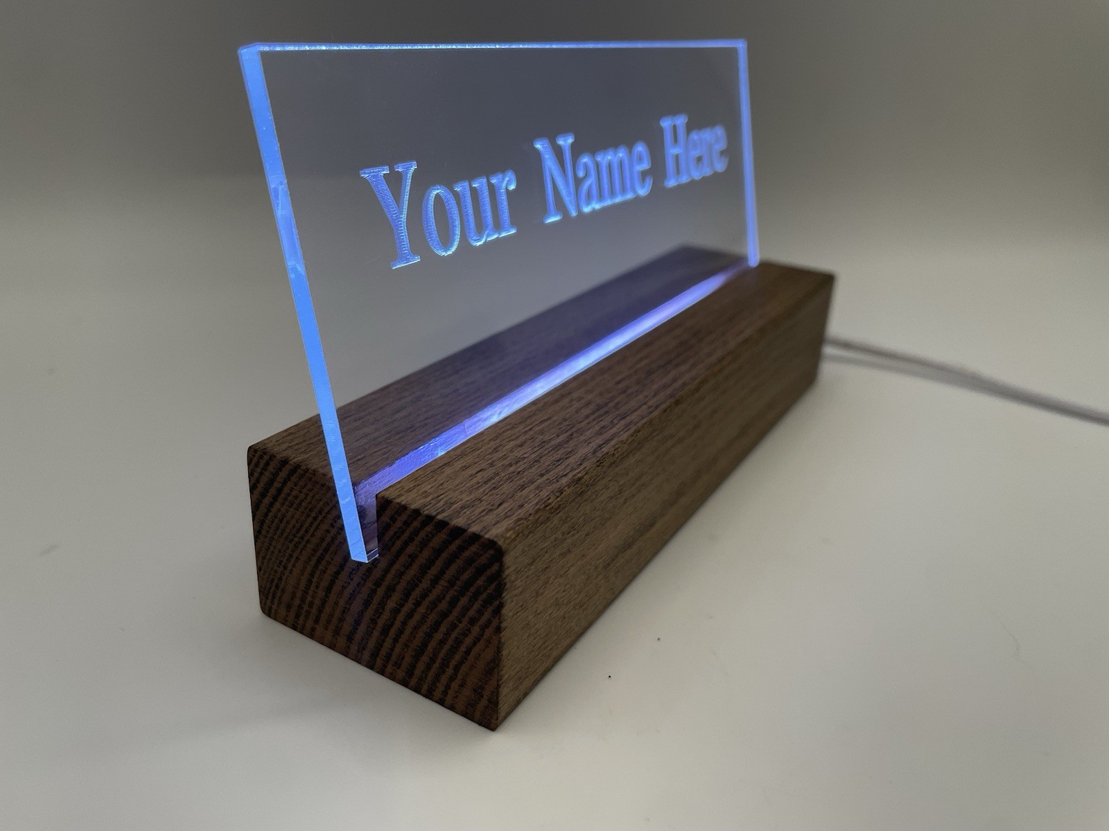 Engraved Name Plate, Personalized Business Logo . LED Acrylic.