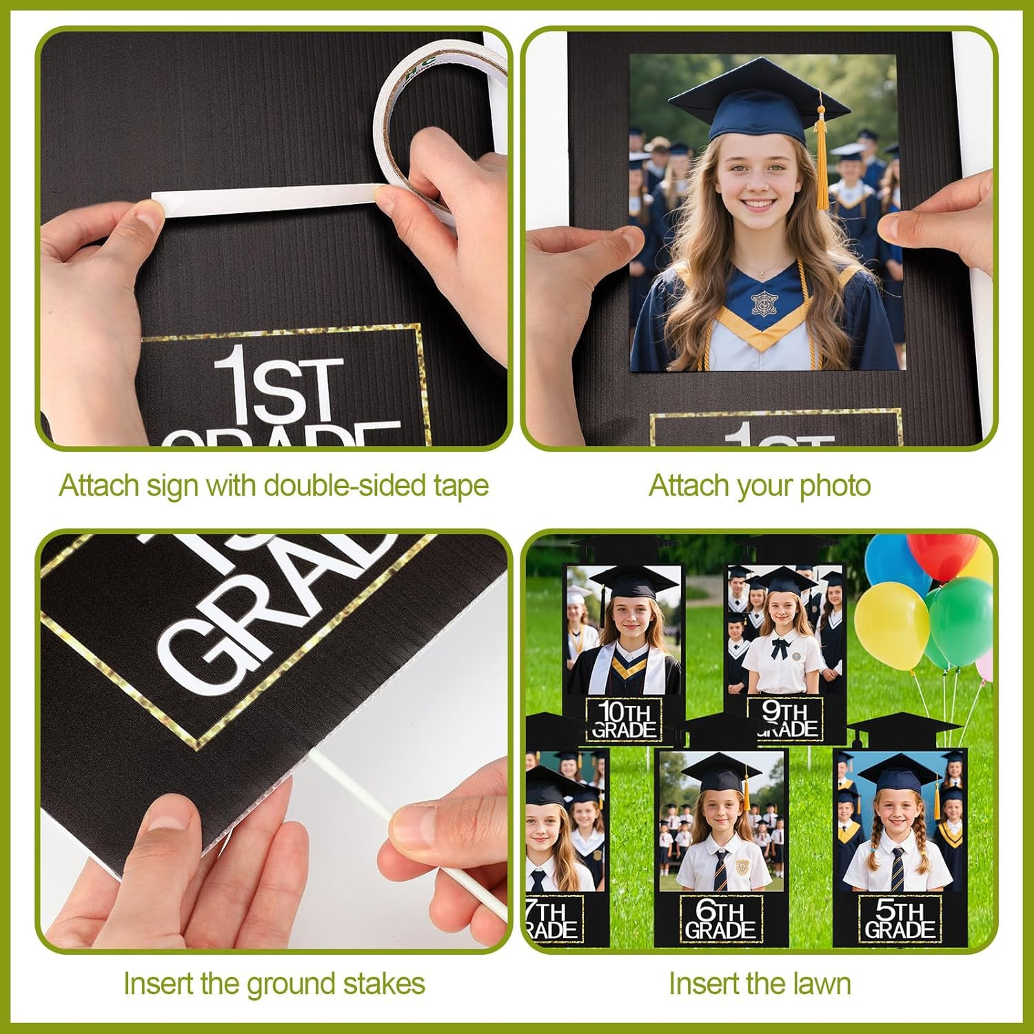 Briwooody 13 Pcs DIY Graduation Yard Sign 2026 Including Kindergarten to 12Th Gr
