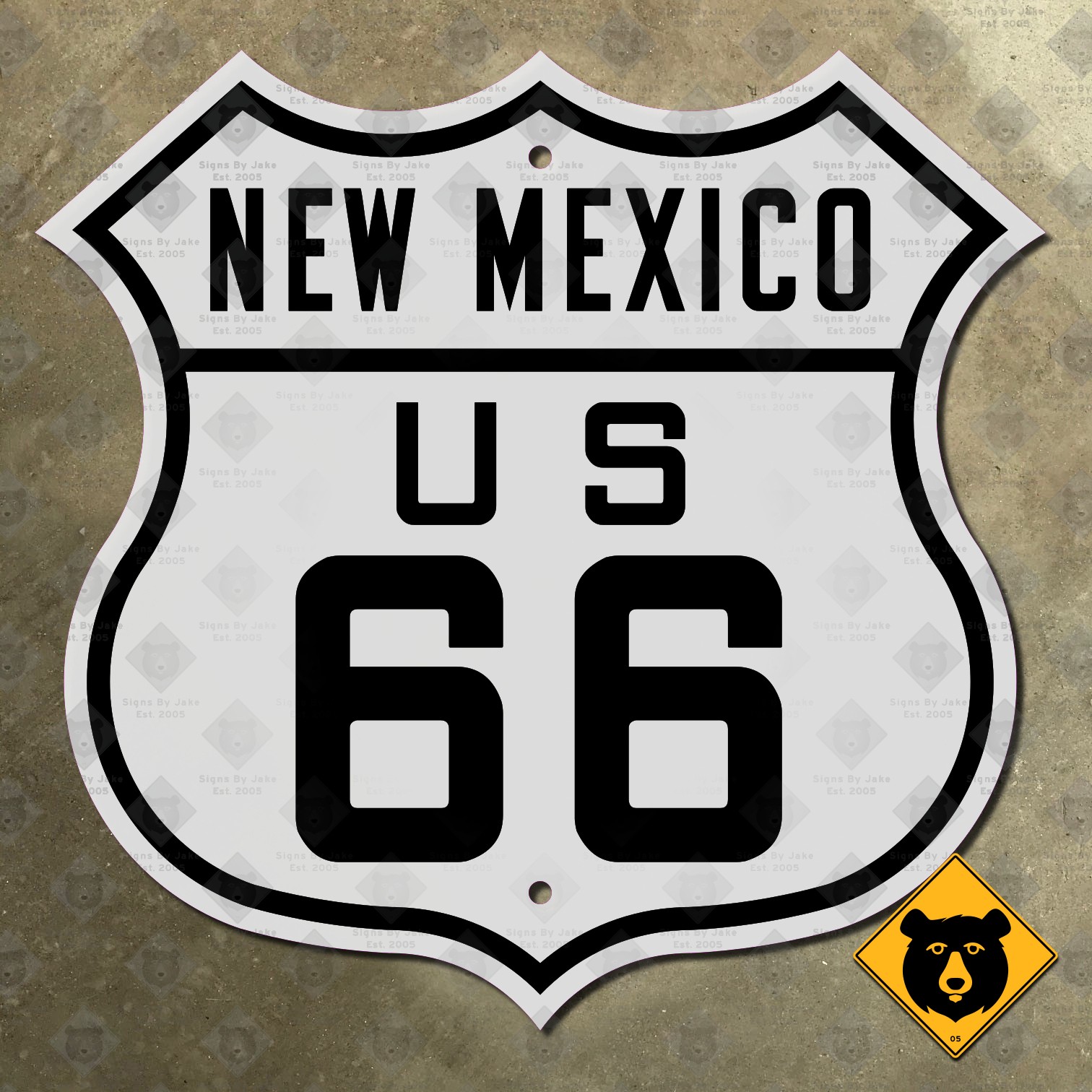 New Mexico US Route 66 highway sign mother road Albuquerque Santa Fe Gallup 12″