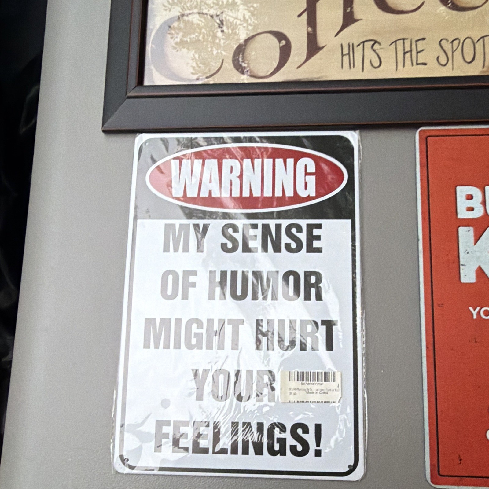 Humor Quote Metal Sign Decorative Vertical Rectangle Red White Black