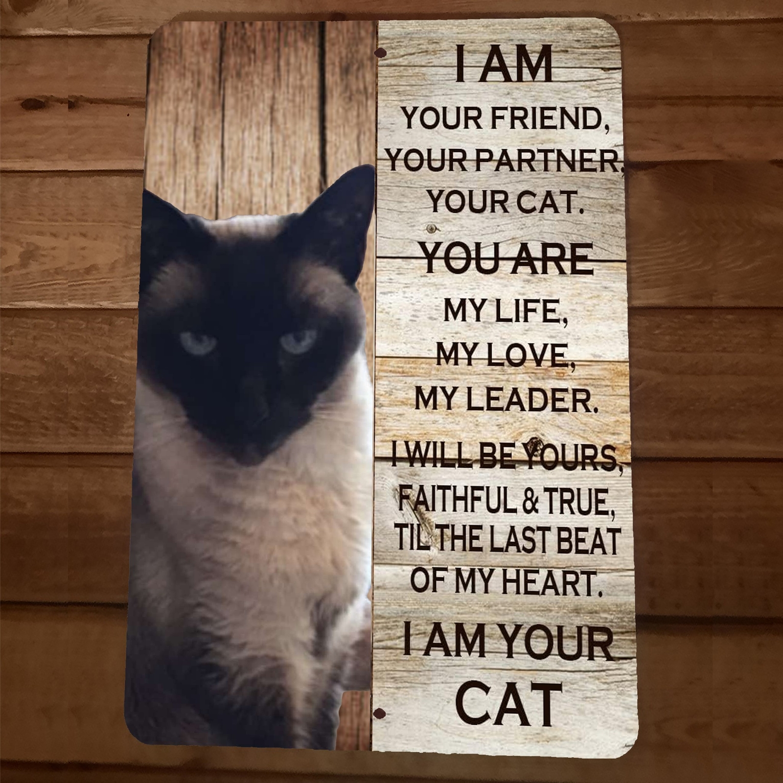 I am Your Siamese Cat 8×12 Metal Wall Sign Animal Poster #2