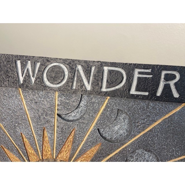 Celestial Sun Moon Phases Wall Decor SG-1641 Charcoal Gold Stone Sol “Wonder”