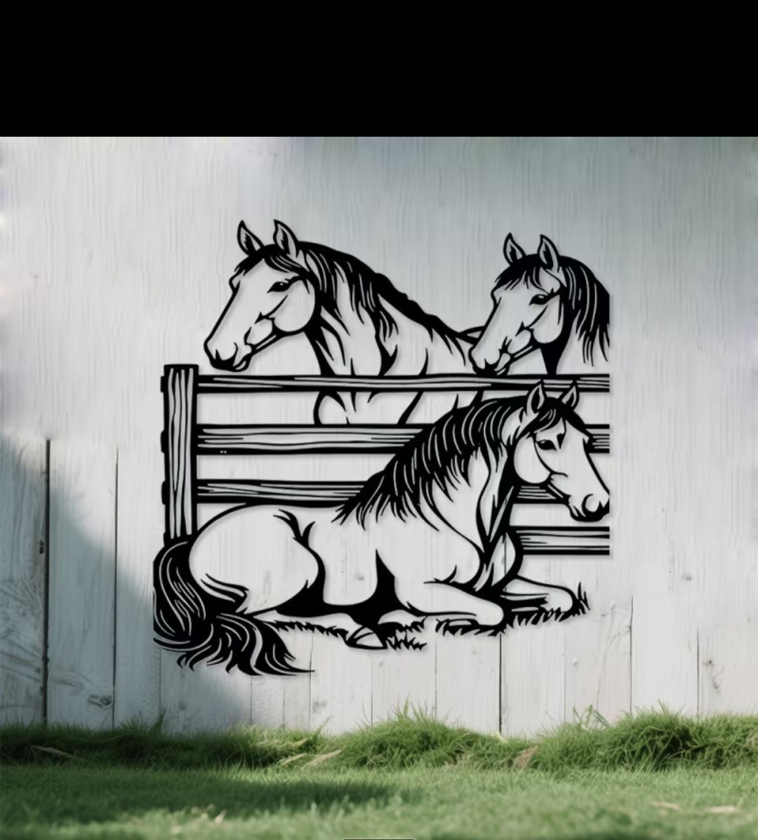 METAL HORSE WALL ART (SIZE LAST PICTURE)