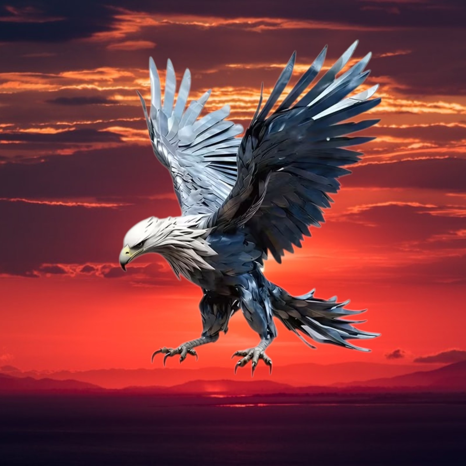 Metal Eagle Wall Decor Flying Eagle Hawk Bird Metal Wall Art Sculpture Sign