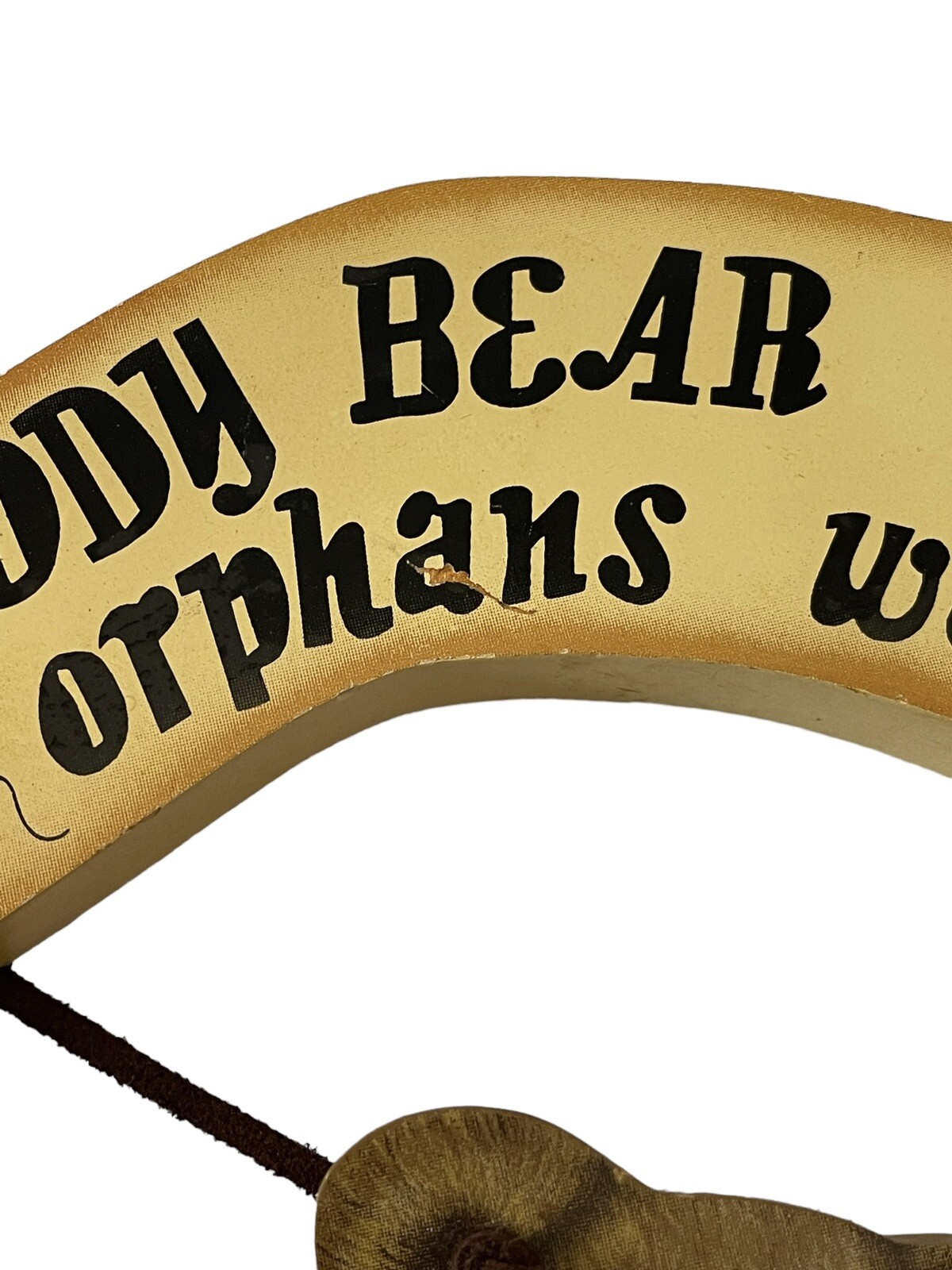 Teddy Bear Collector Orphans Welcome Articulated Jointed Wood Wall Decor 1992