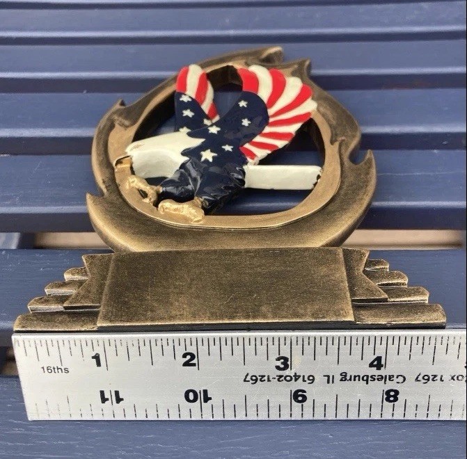 Patriotic Flame Series Eagle In Flames Trophy Red White & Blue Resin ROTC Awards