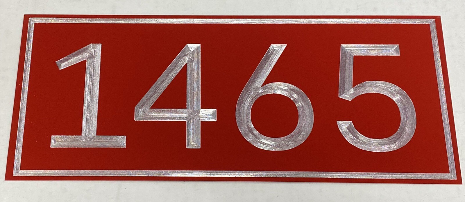 Engraved Personalized Custom House Number Street Address RED Metal 12×5 Sign