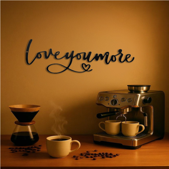 Love You More Metal Wall Art Sign Heart Decor Rustic Home Wall Hanging