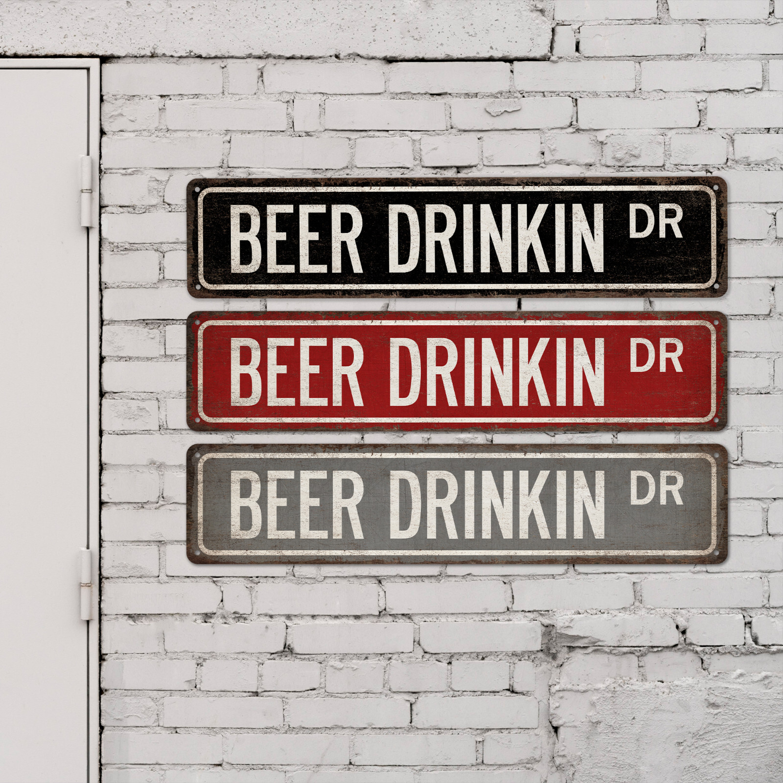 Beer Drinking Street Sign Man Cave Beer Decor Home Bar Lounge Pub 104180021011