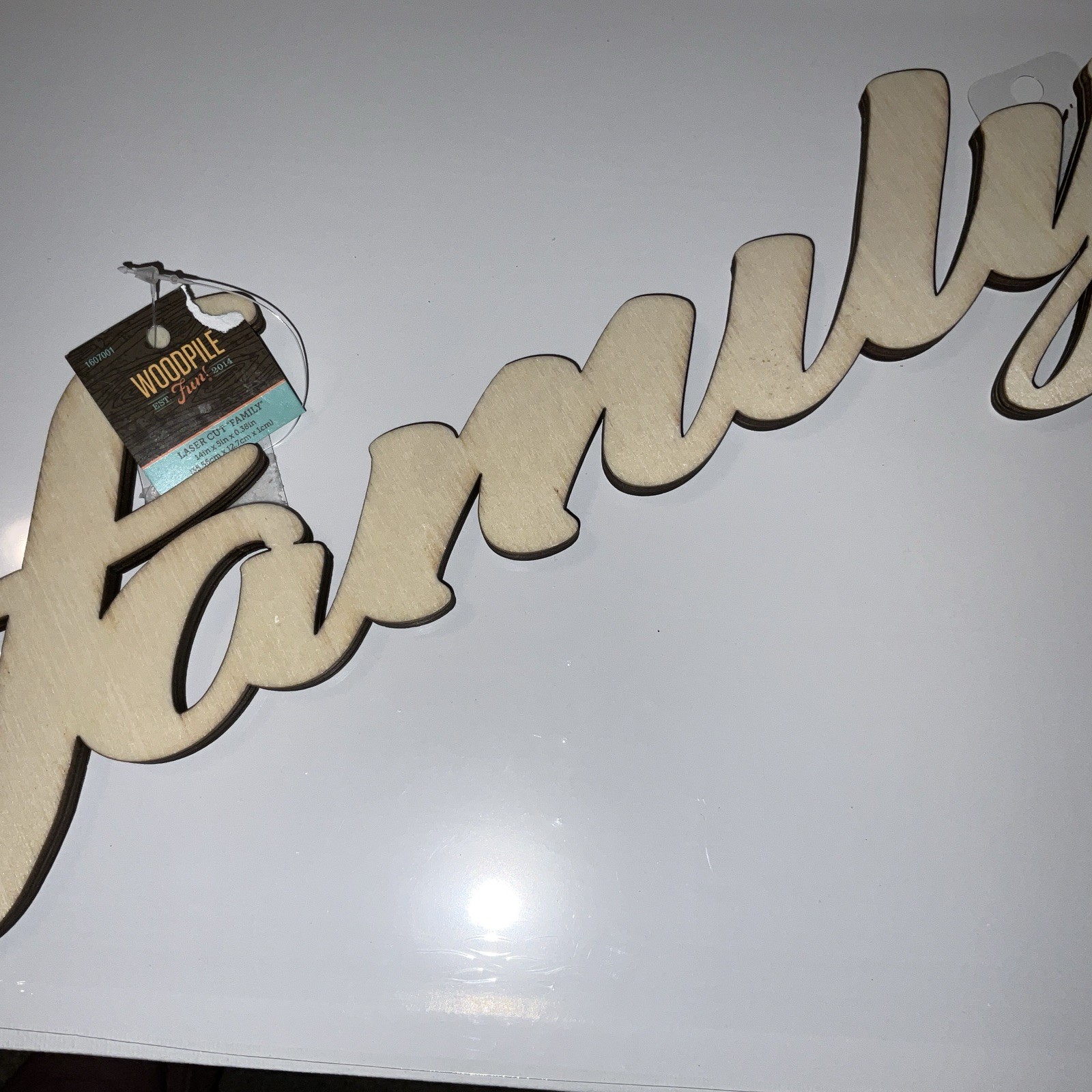 Family 14x5x.38 Laser Cut Wood Thick Paintable Or Stained Make It Your Own New