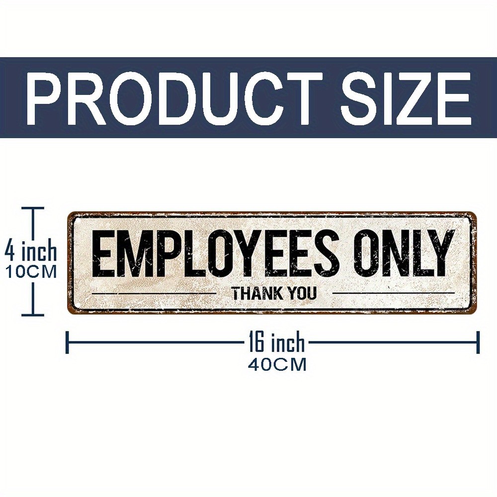 Vintage Employees Only Metal Sign Business Office Decor Staff-Exclusive Plaque