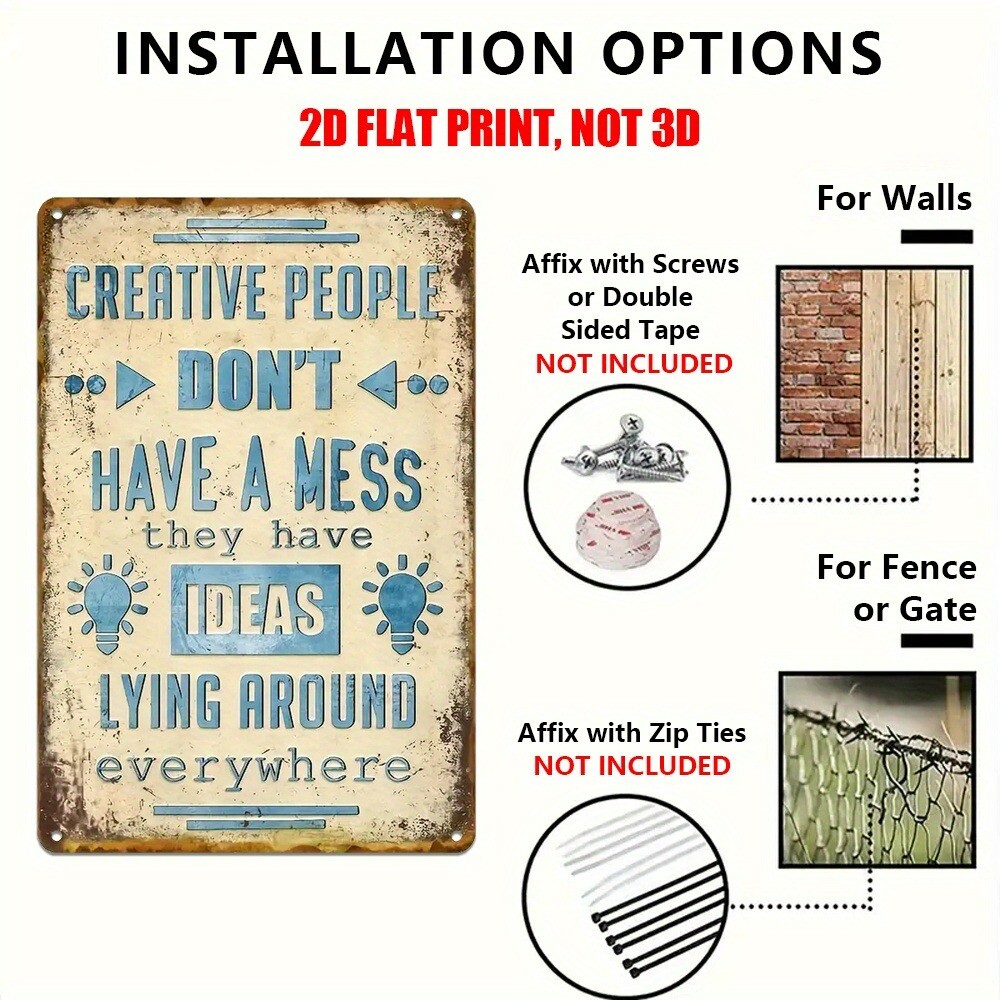 Creative People Poster Motivational Quotes Typography Wall Decor Metal Tin Sign