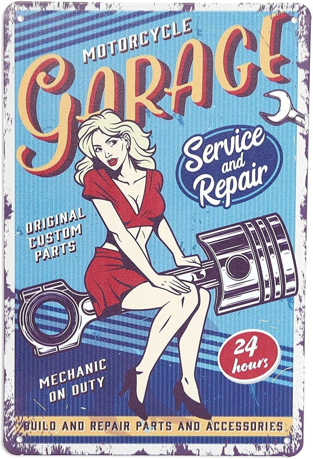 Rust-Resistant 6 Pack Vintage Cars Metal Signs 8×11.8 – Fun Garage Decor