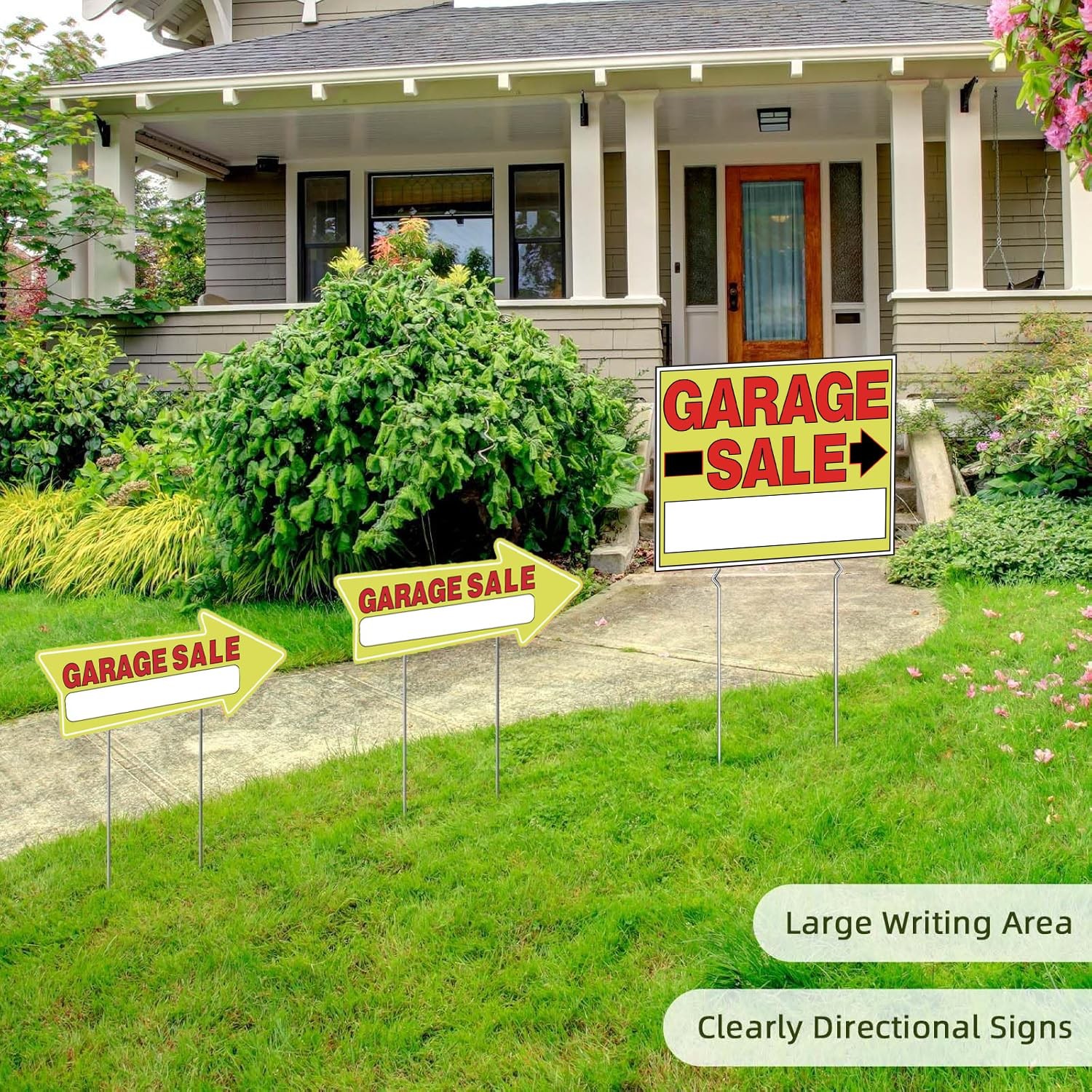 DoubleSided Garage Sale Signs & Directional Arrow Signs 9Pack Sets with Metal…