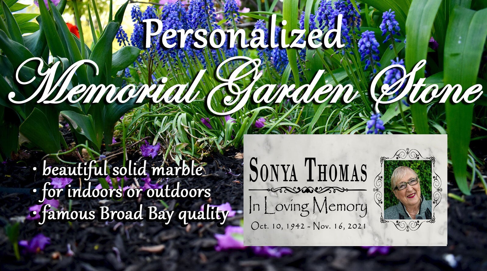 In Loving Memory Memorial Stone With Picture of Loved One Loss Gift Custom Photo