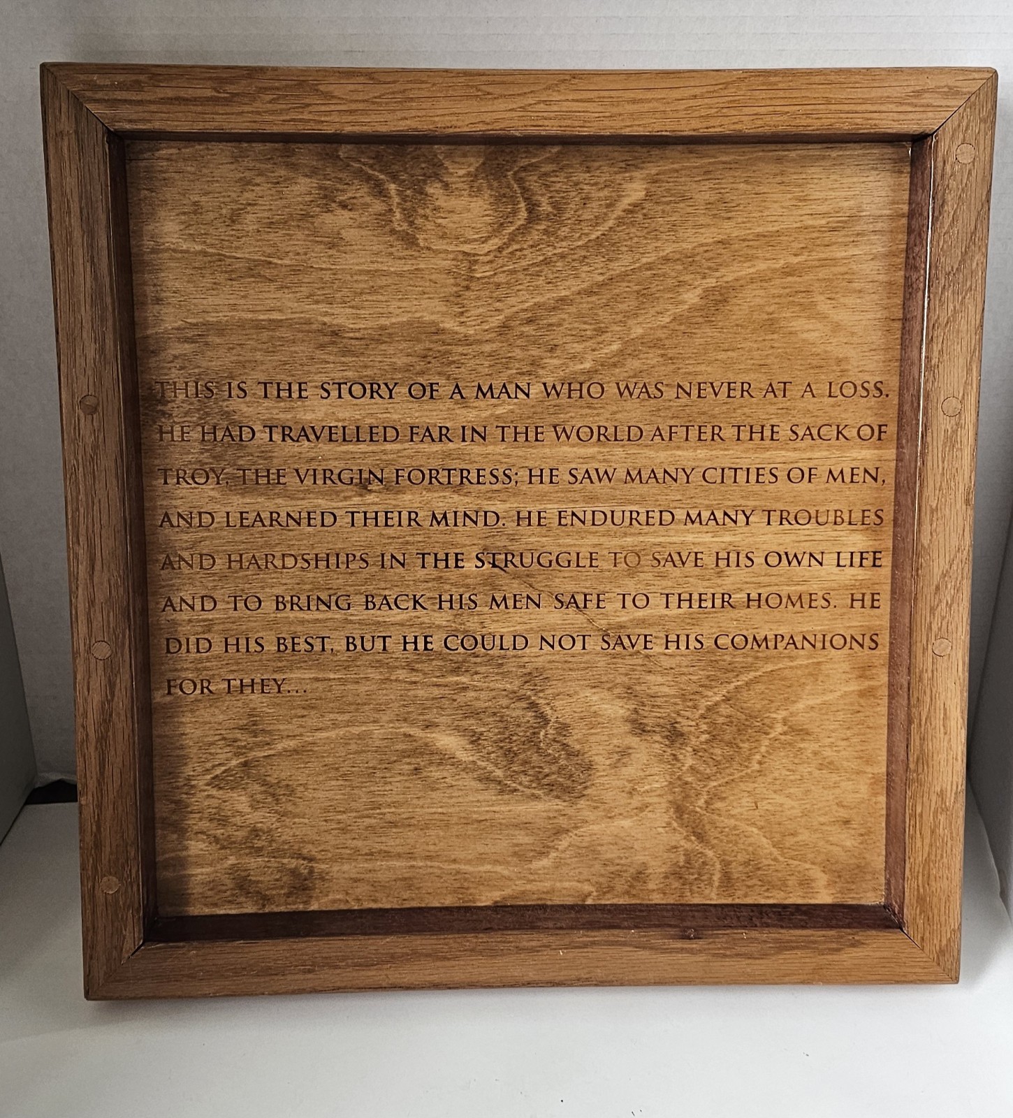 Alpine Wine Design Wooden Wine Crate Wall Hanging Homers Odyssey Script 15″x15″